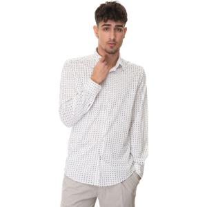 BOSS Camicia casual Bianco Poliestere Uomo