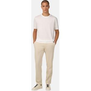 Boggi, T-shirts In Cotone Tencel, Uomo, OFFWHITE, Taglia: L