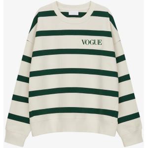 Felpa VOGUE a righe verdi con logo ricamato