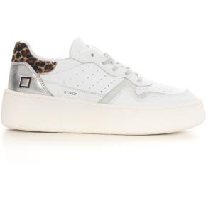D.A.T.E. Sneakers in pelle con lacci STEP POP Bianco Pelle Donna