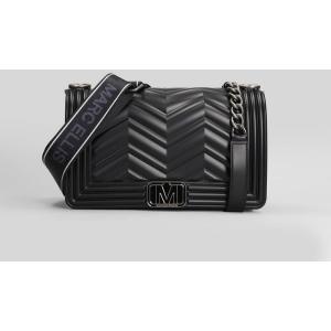 Borsa a spalla Flat Wave S in Gomma Nera