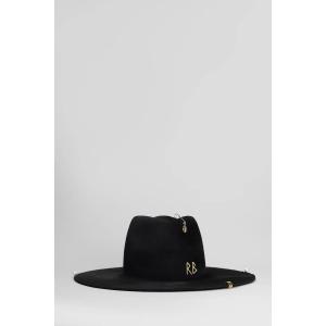 Cappello Chain Strap Fedora in Lana Nera