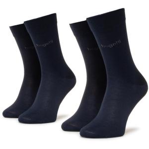 33-Set di 2 paia di calzini lunghi da uomo 6801 Blu scuro