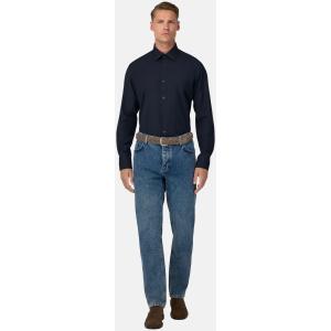 Boggi, Camicia In Lana Regular Fit, Uomo, Navy, Taglia: M