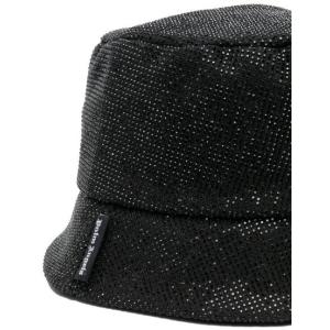 Cappello Stile Pescatore Con Patch E Strass Palm Angels Nero Taglia onesize Palm Angels Taglia onesize