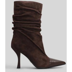 tronchetti tacco alto  in Camoscio Marrone