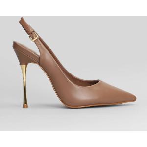 Decollete  in Pelle Marrone