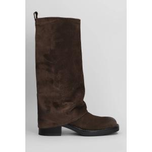 Stivali tacco basso Manchester in Camoscio Testa di Moro