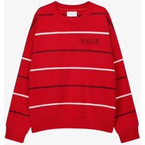 Felpa VOGUE Stripes Edition rossa a righe colorate