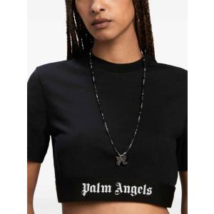 T-shirt Corta In Cotone Con Logo Palm Angels Nero Taglia XS Palm Angels  Taglia XS