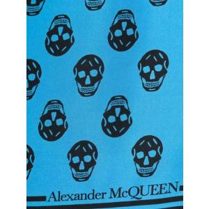 Sciarpa Di Seta Con Teschio Alexander Mcqueen Blu Taglia onesize Alexander Mcqueen Taglia onesize