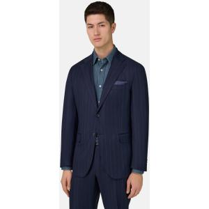 Boggi, Abito Gessato In Pura Lana 130s, Uomo, Navy, Taglia: 52