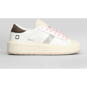 Sneakers Hill Low Plat Calf in pelle e tessuto Beige