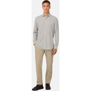 Boggi, Camicia In Nylon Elasticizzato Slim Fit, Uomo, Marrone, Taglia: L