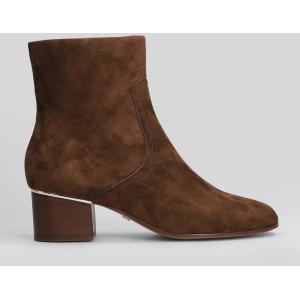 tronchetti tacco basso  in Camoscio Marrone