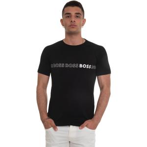 BOSS T-shirt girocollo Nero Cotone Uomo
