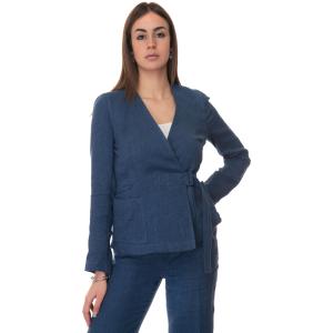 Max Mara studio Giacca classica in lino malaga Denim Lino Donna