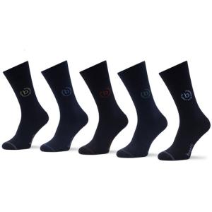 33-Set di 5 paia di calzini lunghi da uomo 6260X Blu scuro