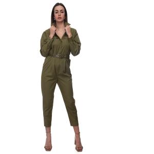 Max Mara studio Tuta in cotone fosco Verde Cotone Donna