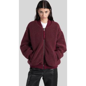 Giacca Bomber in Lana Bordeaux