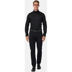 Boggi, Camicia In Satin Di Cotone Regular Fit, Uomo, Nero, Taglia: 39