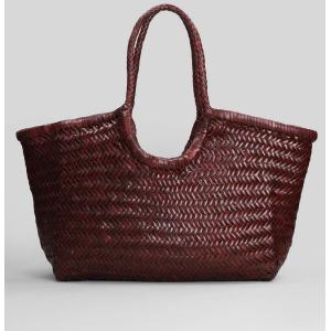 Tote Nantucket Basket Big in Pelle Bordeaux