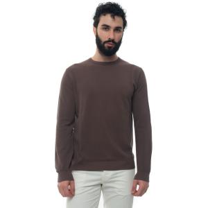 Andrea Fenzi Pullover girocollo Marrone Cotone Uomo