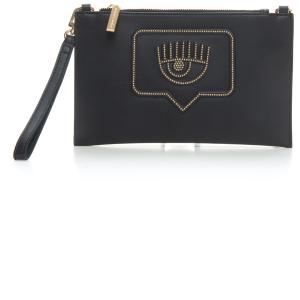 Chiara Ferragni Pochette EYELIKE STUDS Nero-oro Poliuretano Donna