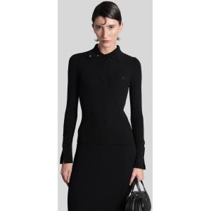 Polo  in viscosa Nera