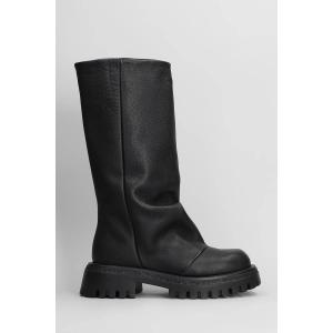 Stivali tacco basso Belfast in Pelle Nera