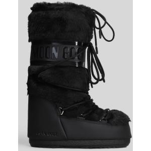 Stivali tacco basso Mb icon faux fur in eco pelliccia Nera