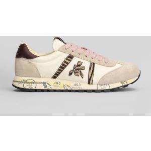 Sneakers Lucyd in pelle e camoscio Beige