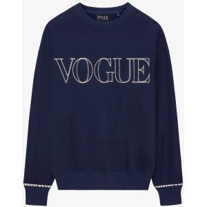 Felpa VOGUE Handcraft Edition blu notte con logo ricamato