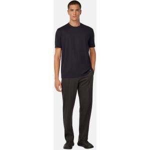 Boggi, T-shirt In Cotone E Seta, Uomo, Nero, Taglia: S