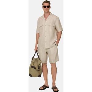 Boggi, Camicia Gessata In Lino Regular Fit, Uomo, Sabbia, Taglia: XXXL