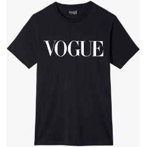 T-Shirt VOGUE nera con logo stampato bianco