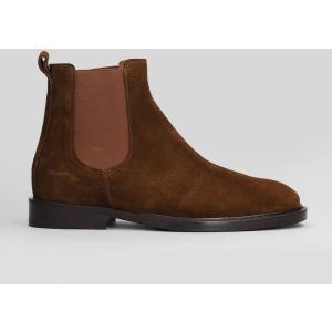 tronchetti tacco basso  in Camoscio Marrone