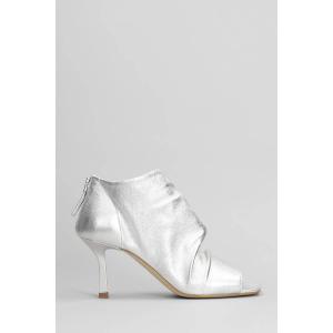 tronchetti tacco alto  in Pelle Argento