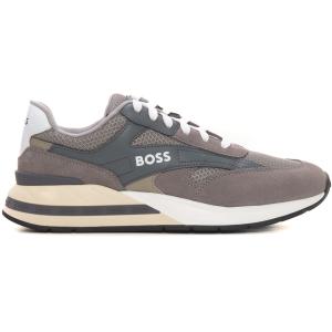 BOSS Sneakers in tela e pelle Grigio Tela Uomo