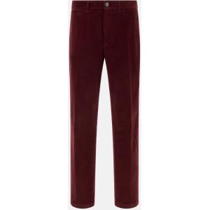 Boggi, Pantaloni In Velluto Elasticizzato, Uomo, Burgundy, Taglia: 33