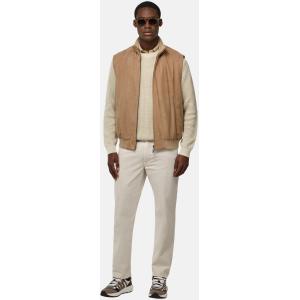 Boggi, Gilet In Vera Pelle Scamosciato, Uomo, Beige, Taglia: S