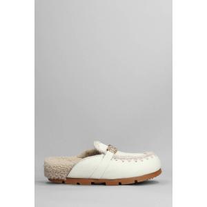 Slipper-Mule Winter bio slide in Pelle Bianca