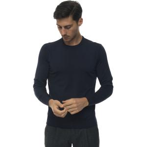 Luigi Borrelli Maglia girocollo Blu Lana merino Uomo
