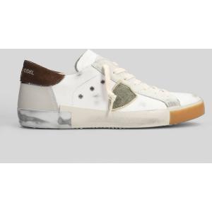 Sneakers Prsx Low in pelle e camoscio Bianco
