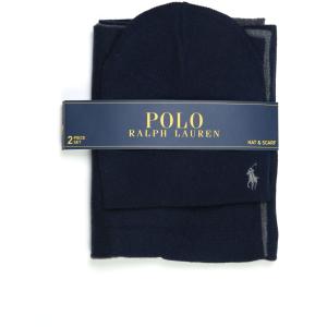 Ralph Lauren Set Sciarpa e Cappello Blu Acrilico Uomo