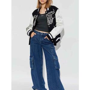 Canotta A Costine Con Timbro Largo Off-white Grigio Taglia XS Off-white  Taglia XS