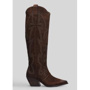 Stivali texani  in Camoscio Marrone