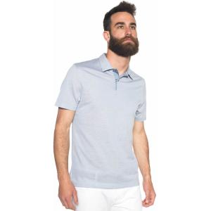 Canali Polo in cotone piquet Celeste Cotone Uomo