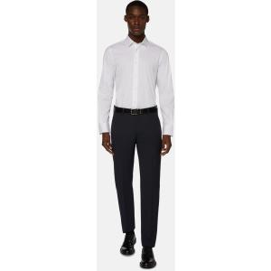 Boggi, Camicia Bianca In Cotone Elasticizzato Slim Fit, Uomo, Bianco, Taglia: 37