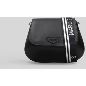 Borsa a spalla Flat Swipe in Gomma Nera